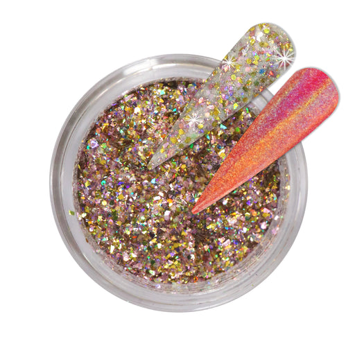 iGel Acrylic/Dipping Powder, Holographic Chrome Collection, CD15, Truly Enchanted, 2oz OK0204VD