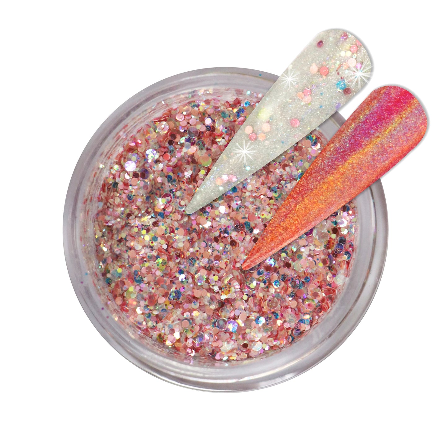 iGel Acrylic/Dipping Powder, Holographic Chrome Collection, CD16, Botanical Tint, 2oz OK0204VD