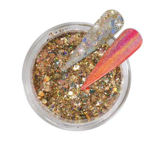 iGel Acrylic/Dipping Powder, Holographic Chrome Collection, CD17, Summer Wish, 2oz OK0204VD