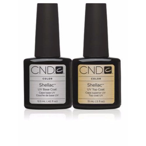 CND Shellac Gel Polish, UV Top Coat and Base Coat, 0.5oz