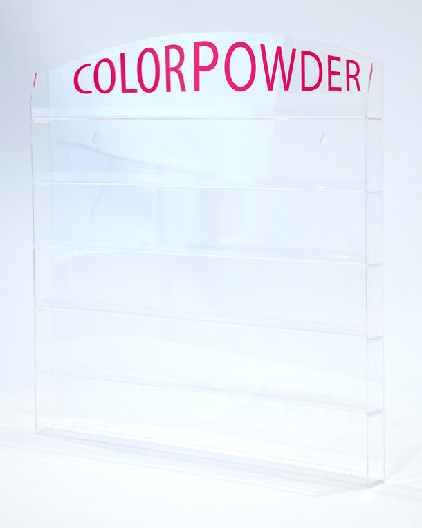 Cre8tion Acrylic Wall Mounted Rack "Color Powder", 72 jars, 1oz, (Packing: 6pcs/case) 10167 OK0401VD