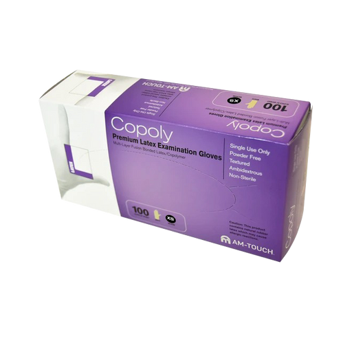 Copoly Premium Latex Examination Gloves, Size XS, Box (Packing: 20 boxes/case)