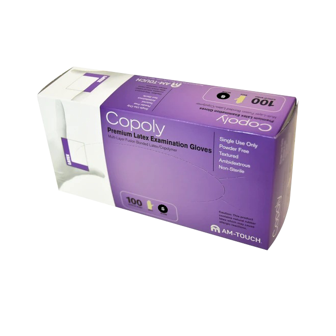 Copoly Premium Latex Examination Gloves, Size S, Box (Packing: 20 boxes/case)