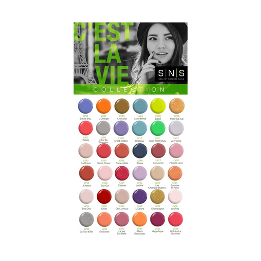 SNS Gelous Color Chart Flyer, C'est La Vie Collection, 1oz OK0328VD