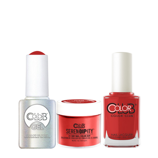 Color Club 3in1 Dipping Powder + Gel Polish + Nail Lacquer , Serendipity, Cadillac Red, 1oz, 05XDIP115-1 KK