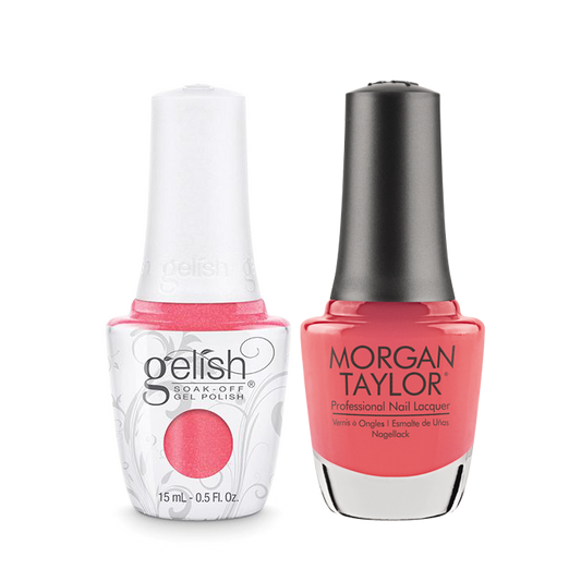 Gelish Gel Polish & Morgan Taylor Nail Lacquer, Cancan We Dance?, 0.5oz, 1110176 + 50176 KK0907