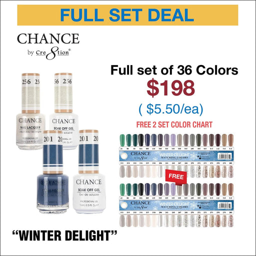 Chance Gel Polish & Nail Lacquer (by Cre8tion), Winter Collection, Full Line Of 72 Color, 0.5oz