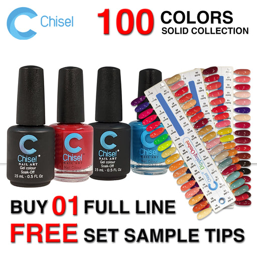 Chisel Nail Lacquer And Gel Polish, Solid Collection, Full line 100 colors (From SOLID001 to SOLID100), 0.5oz OK0605LK