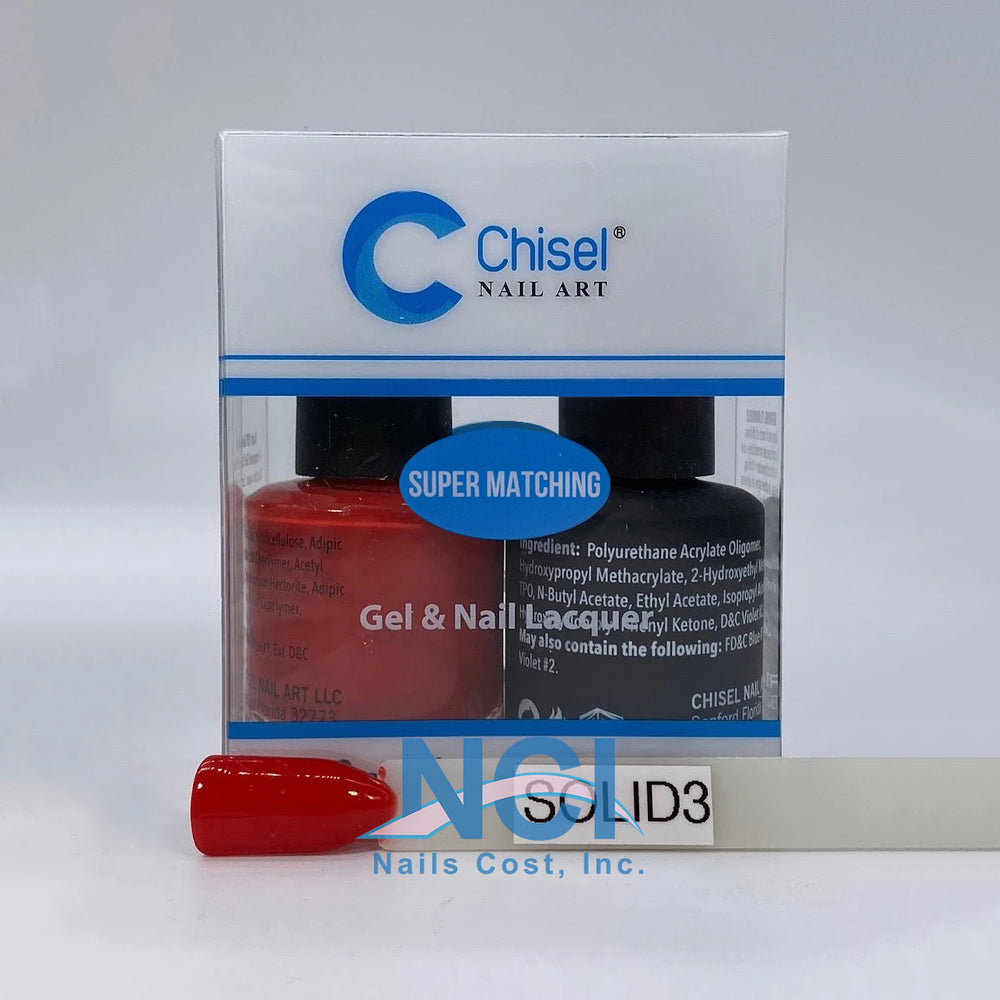 Chisel Nail Lacquer And Gel Polish, Solid Collection, SOLID003, 0.5oz OK0605LK