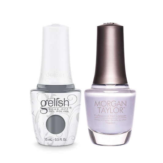 Gelish Gel Polish & Morgan Taylor Nail Lacquer, Clean Slate/ Who-Dini? , 0.5oz, 1110939 + 50138