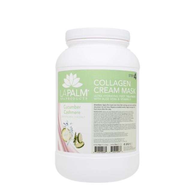 La Palm Collagen Cream Foot Mask, Cucumber Cashmere, 1Gal (Packing: 4pcs/case)