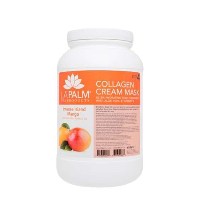 La Palm Collagen Cream Foot Mask, Intense Island Mango, 1Gal (Packing: 4pcs/case)