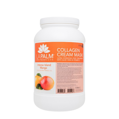 La Palm Collagen Cream Foot Mask, Intense Island Mango, 1Gal (Packing: 4pcs/case)