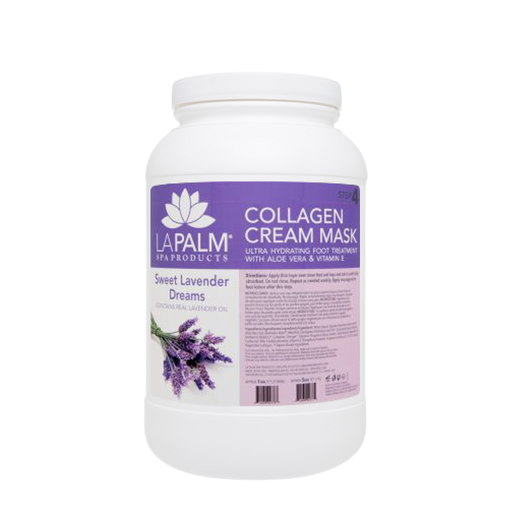 La Palm Collagen Cream Foot Mask, Sweet Lavender Dream, 1Gal (Packing: 4pcs/case)