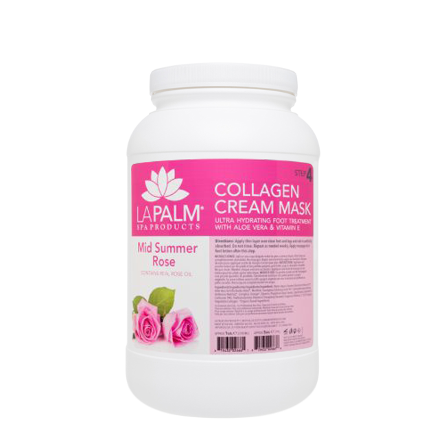 La Palm Collagen Cream Foot Mask, Mid Summer Rose, 1Gal (Packing: 4pcs/case)