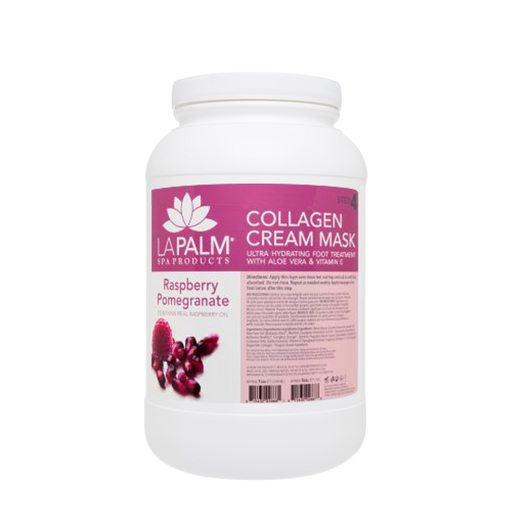La Palm Collagen Cream Foot Mask, Raspberry & Pomegranate, 1Gal (Packing: 4pcs/case)