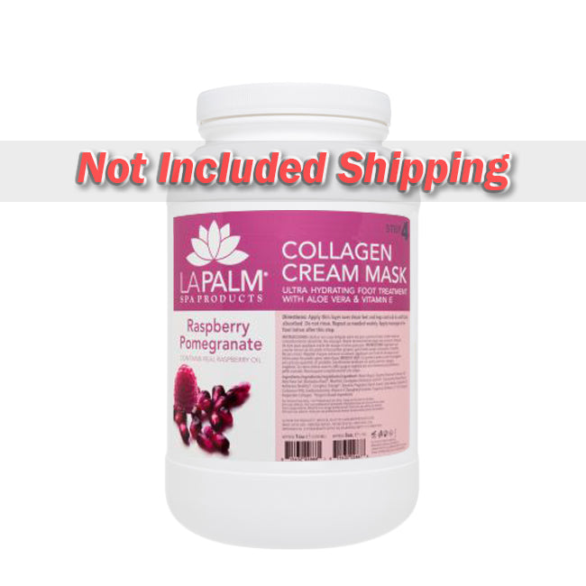 La Palm Collagen Cream Foot Mask, Raspberry & Pomegranate, 1Gal (Packing: 4pcs/case)