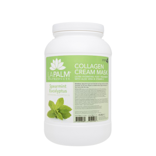 La Palm Collagen Cream Foot Mask, Spearmint Eucalyptus, 1Gal (Packing: 4pcs/case)