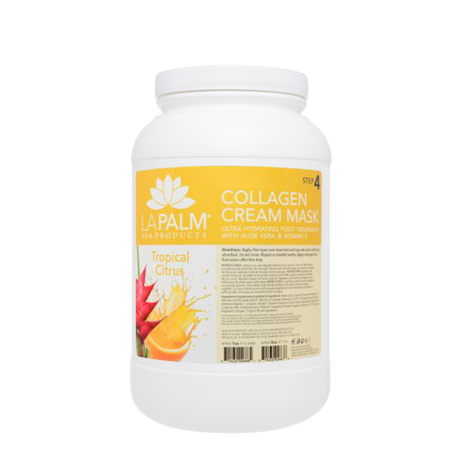 La Palm Collagen Cream Foot Mask, Tropical Citrus, 1Gal (Packing: 4pcs/case)