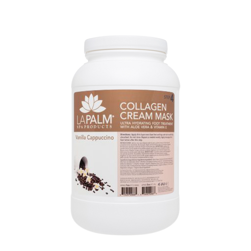La Palm Collagen Cream Foot Mask, Vanilla Cappuccino, 1Gal (Packing: 4pcs/case)