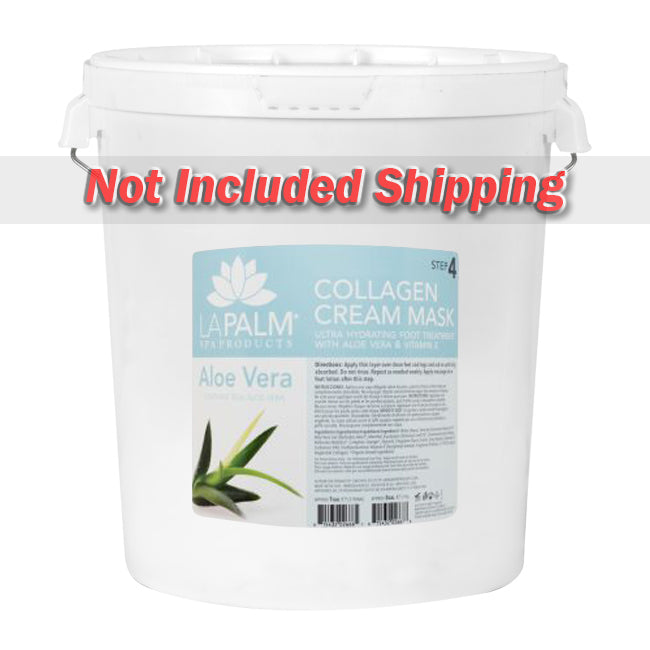 La Palm Collagen Cream Foot Mask, Aloe Vera, 5Gal