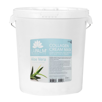 La Palm Collagen Cream Foot Mask, Aloe Vera, 5Gal