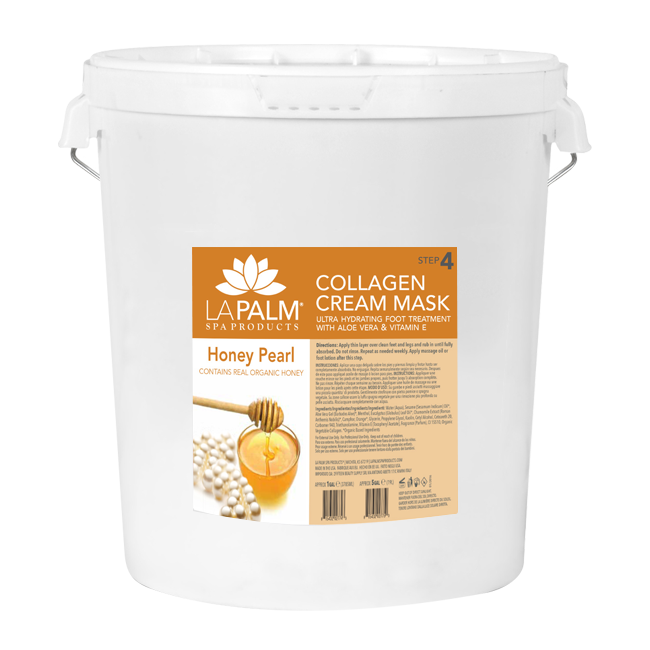 La Palm Collagen Cream Foot Mask, Honey Pearl, 5Gal KK