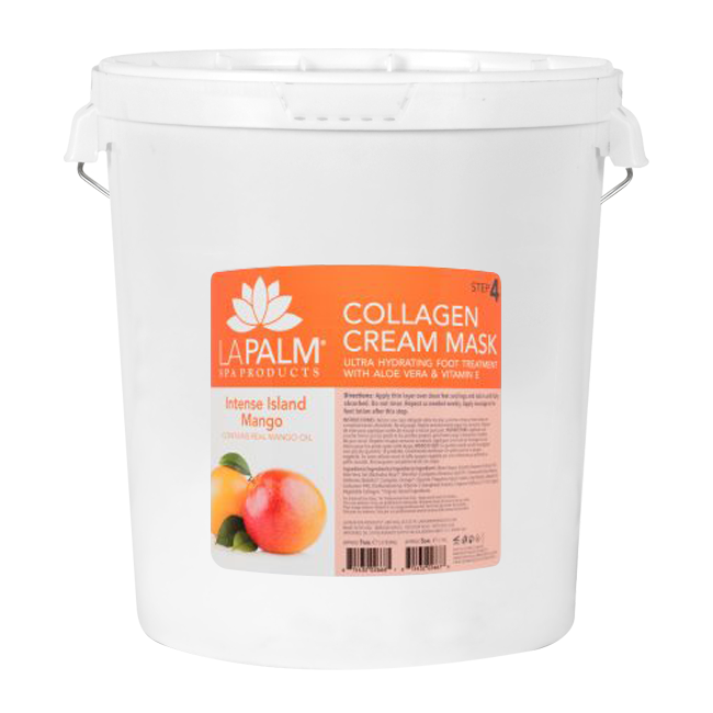 La Palm Collagen Cream Foot Mask, Intense Island Mango, 5Gal KK
