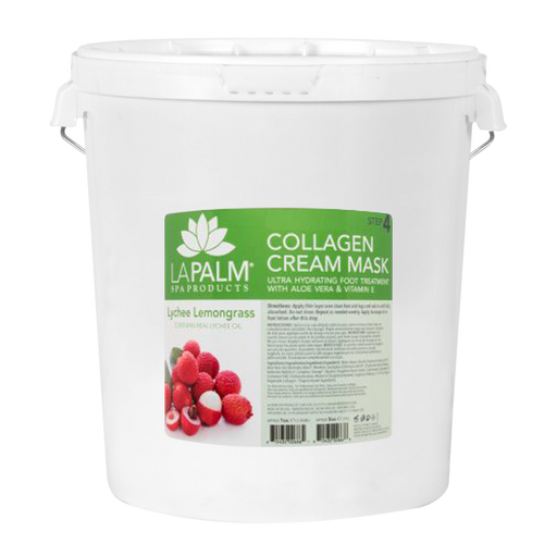 La Palm Collagen Cream Foot Mask, Lychee Lemongrass, 5Gal KK