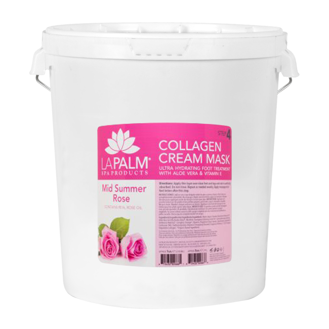 La Palm Collagen Cream Foot Mask, Mid Summer Rose, 5Gal KK
