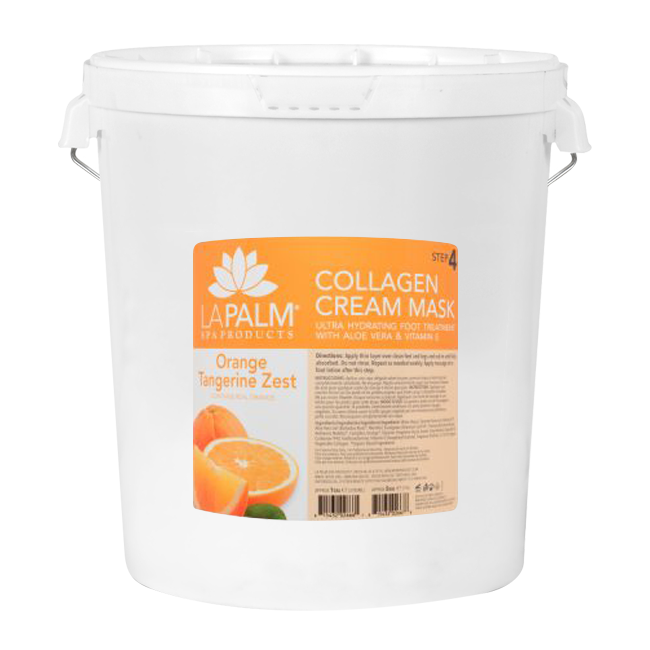 La Palm Collagen Cream Foot Mask, Orange Tangerine Zest, 5Gal KK