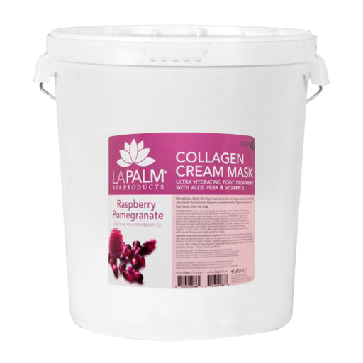 La Palm Collagen Cream Foot Mask, Raspberry & Pomegranate, 5Gal KK