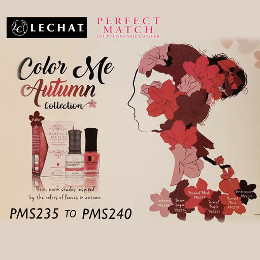 LeChat Perfect Match Nail Lacquer And Gel Polish, Color Me Autumn Collection, Full line of 6 colors (From PMS235 to PMS240), 0.5oz KK1030