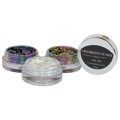 Cre8tion Nail Art Chameleon Flakes, 0.5g, Full Line Of 36 Colors (from CF01 to CF36, Price: $11.95/pc)