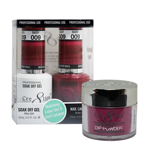 Cre8tion 3in1 Dipping Powder + Gel Polish + Nail Lacquer, 009, Sassy, 3104-0609 OK0117MD