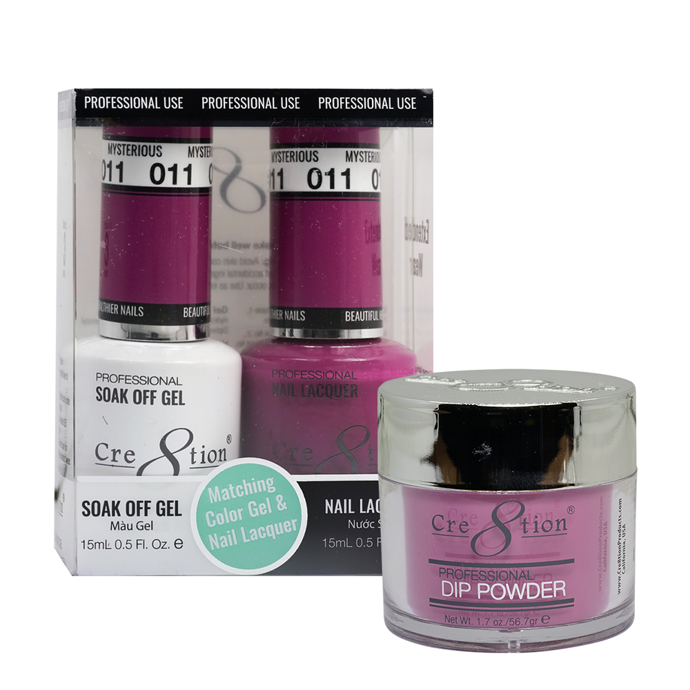 Cre8tion 3in1 Dipping Powder + Gel Polish + Nail Lacquer, 011, Mysterious, 3104-0611 OK0117MD