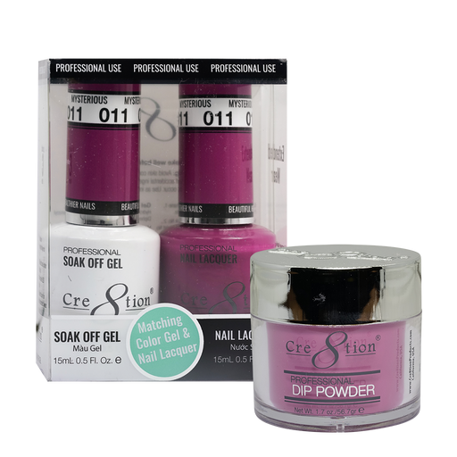 Cre8tion 3in1 Dipping Powder + Gel Polish + Nail Lacquer, 011, Mysterious, 3104-0611 OK0117MD