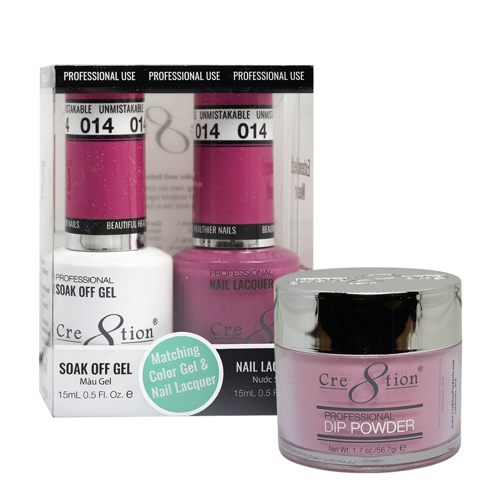 Cre8tion 3in1 Dipping Powder + Gel Polish + Nail Lacquer, 014, Unmistakable, 3104-0614 OK0117MD
