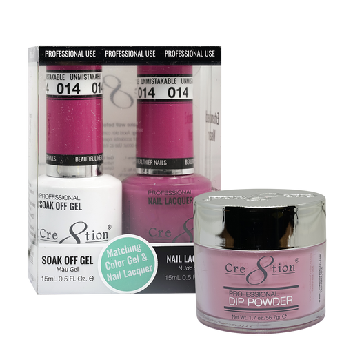 Cre8tion 3in1 Dipping Powder + Gel Polish + Nail Lacquer, 014, Unmistakable, 3104-0614 OK0117MD