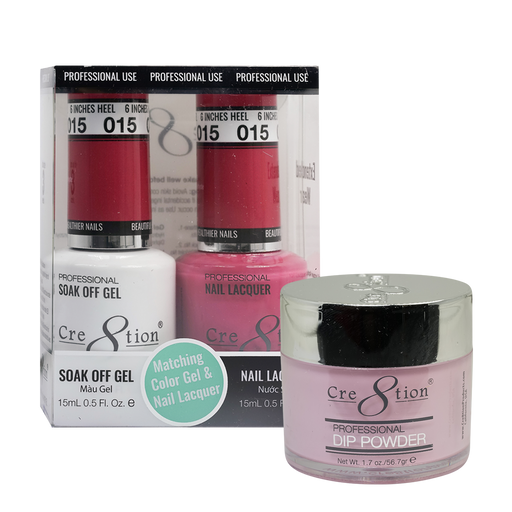Cre8tion 3in1 Dipping Powder + Gel Polish + Nail Lacquer, 015, 6 Inches Heel, 3104-0615 OK0117MD