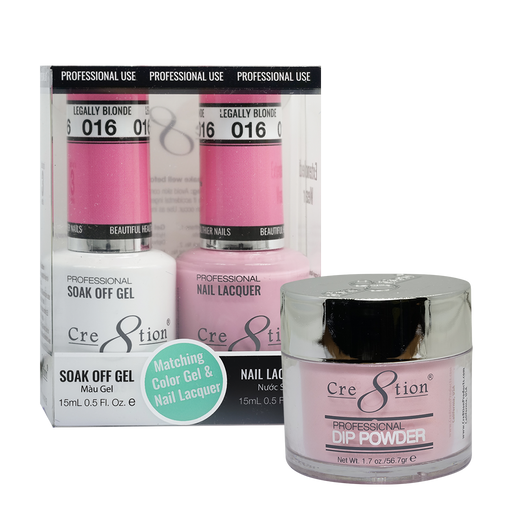 Cre8tion 3in1 Dipping Powder + Gel Polish + Nail Lacquer, 016, Legally Blonde, 3104-0616 OK0117MD