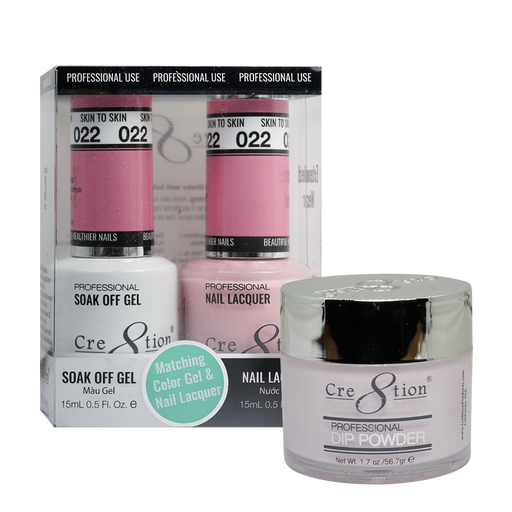Cre8tion 3in1 Dipping Powder + Gel Polish + Nail Lacquer, 022, Skin To Skin, 3104-0622 OK0117MD