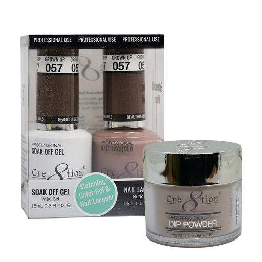 Cre8tion 3in1 Dipping Powder + Gel Polish + Nail Lacquer, 057, Rock Bottom , 3104-0657 OK0117MD