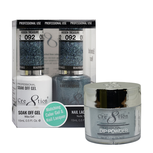 Cre8tion 3in1 Dipping Powder + Gel Polish + Nail Lacquer, 092, Hidden Treasure, 3104-0692 OK0117VD