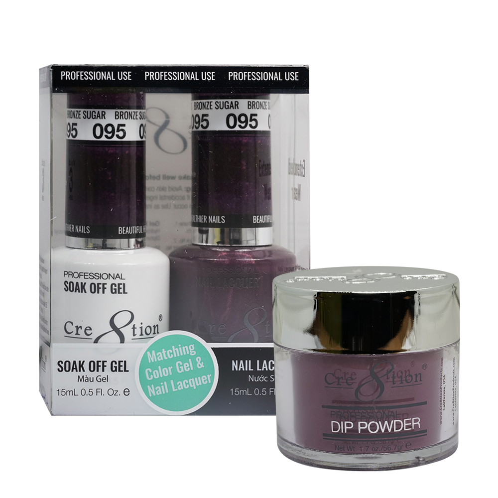 Cre8tion 3in1 Dipping Powder + Gel Polish + Nail Lacquer, 095, Acai Berry, 3104-0695 OK0117VD