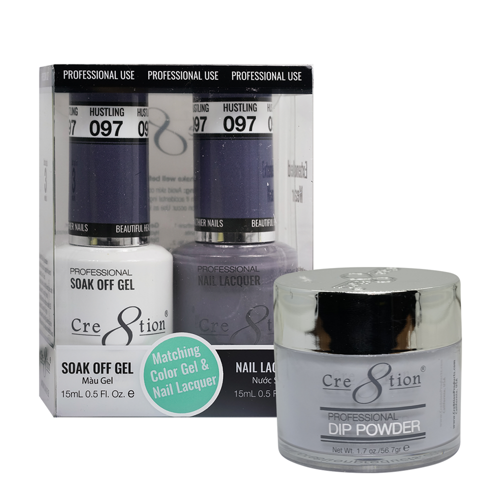 Cre8tion 3in1 Dipping Powder + Gel Polish + Nail Lacquer, 097, Hustlin', 3104-0692 OK0117VD