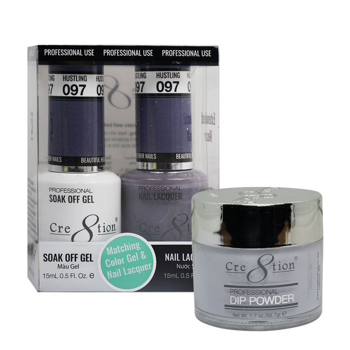Cre8tion 3in1 Dipping Powder + Gel Polish + Nail Lacquer, 097, Hustlin', 3104-0692 OK0117VD