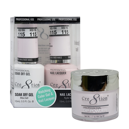 Cre8tion 3in1 Dipping Powder + Gel Polish + Nail Lacquer, 115, Kiss You, 3104-0715 OK0117VD