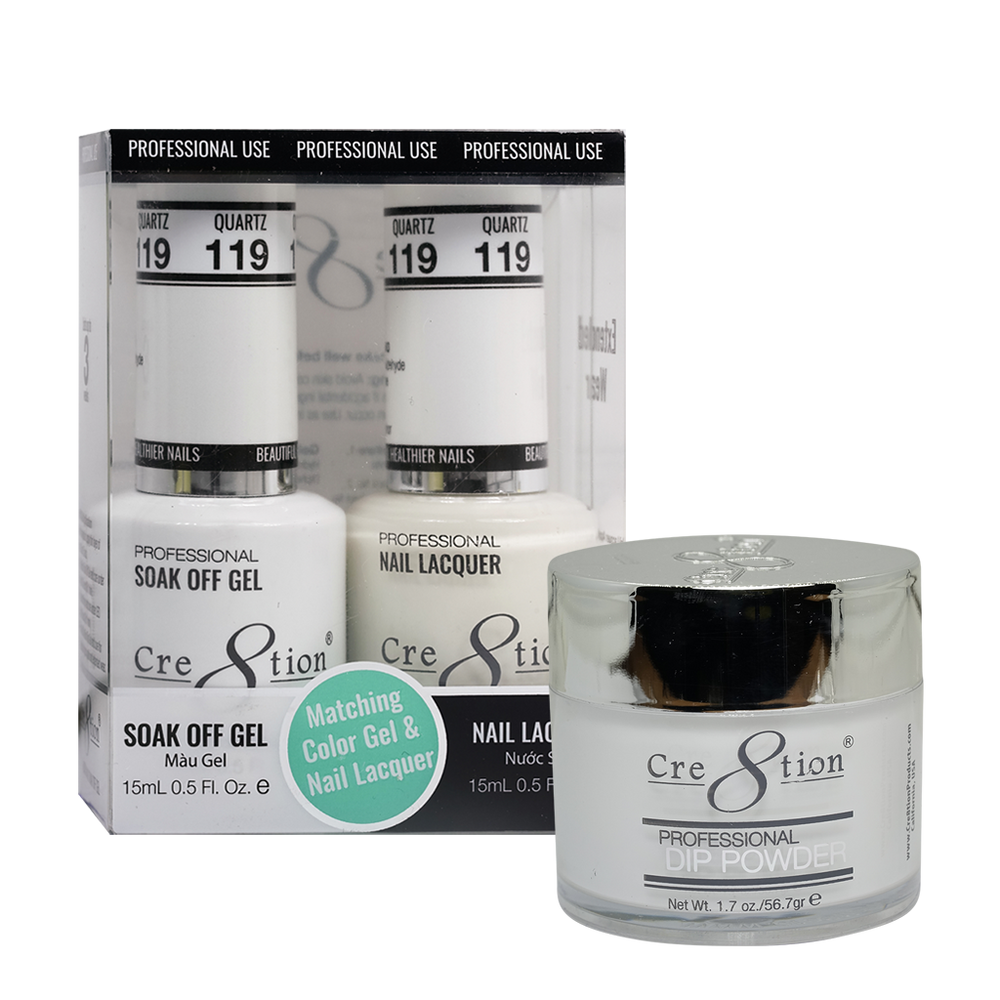 Cre8tion 3in1 Dipping Powder + Gel Polish + Nail Lacquer, 119, Quartz, 3104-0719 OK0117VD