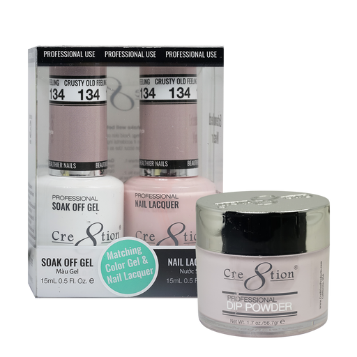 Cre8tion 3in1 Dipping Powder + Gel Polish + Nail Lacquer, 134, Neutral Zone, 3104-0734 OK0117VD